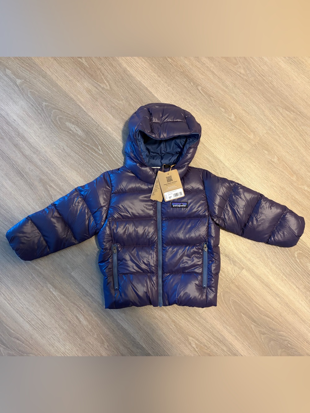 Patagonia Baby Hi-Loft Down Sweater™ Hoody in Plummet Purple - Picture 2 of 2